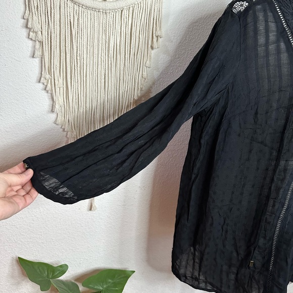 Ava & Viv black sheer boho blouse NEW size XL - Picture 3 of 7